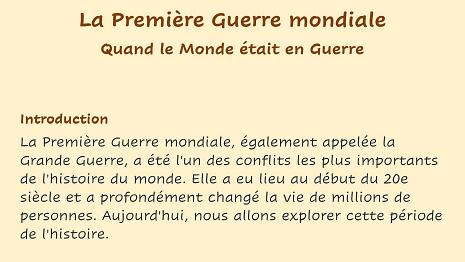 Première Guerre Mondiale 01