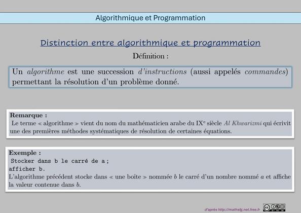 Algorithmique et Programmation