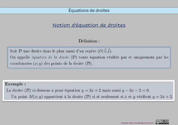 Equations de droites