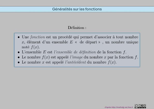 Fonctions - généralités