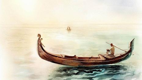 Gondole C'est un bateau à fond plat et à proue relevée, typique de Venise. Il est propulsé par un rameur debout à l'arrière.