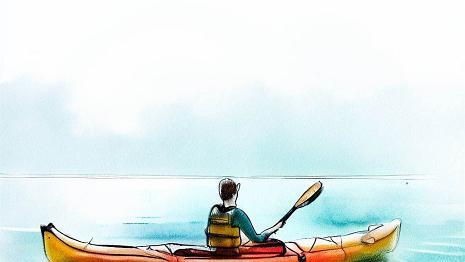 Kayak C'est un type de canoë, propulsé par des pagaies doubles au lieu de pagaies simples.