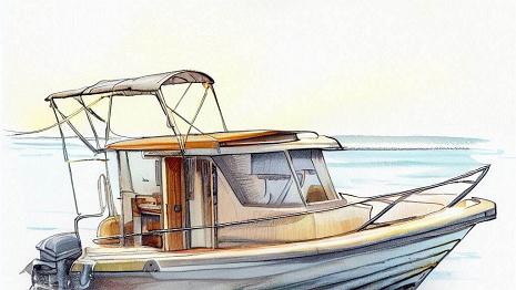 Vedette C'est un bateau à moteur qui possède une cabine avec un assez bon confort. Il mesure entre 10 et 15 mètres de long. Il est propulsé par un ou plusieurs moteurs.