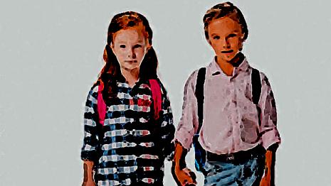 Inséparables chemin - école - mains - sacs - autres Vous avez l'habitude de vous tenir la main pour aller à l'école et un garçon se moque...