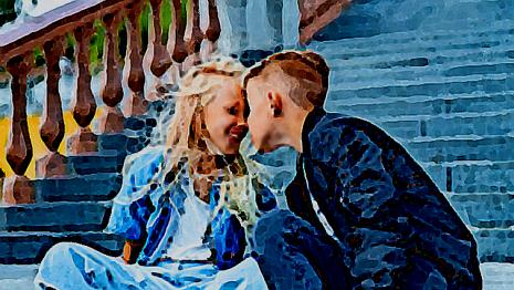 Petite amie amie - seuls - dire - amoureux - belle Tu as l'occasion d'aller au musée avec une fille dont tu es amoureux...