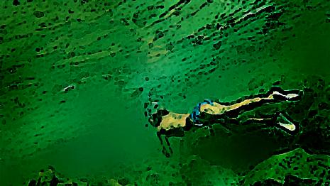 Sous l'eau nage - eau - profond - respire - lumière Tu plonges dans un lac où l'eau est très claire et tu aperçois quelque chose d'étrange tout au fond...