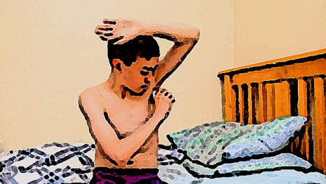 Anti-transpiration déo - matin - bon - sueur - lit Tu décides de mettre du déo après t'être lavé pour aller à l'école...