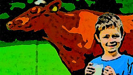 Fermier lait - vache - champs - agriculteur - meuh Le stage que tu souhaitais faire n'existe plus et tu te retrouves dans une ferme pour un autre stage...